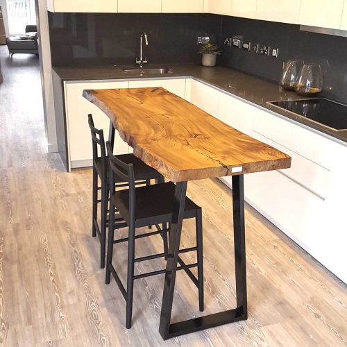 Elm single slab breakfast bar, Bath