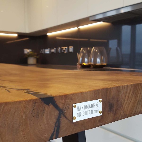 Elm single slab breakfast bar, Bath