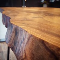 Elm single slab breakfast bar, Bath