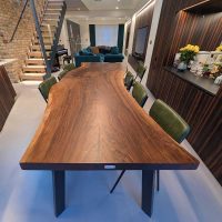 SKU-212-B Single slab English Walnut dining table, Holloway