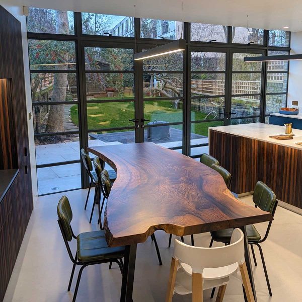 SKU-212-C Single slab English Walnut dining table, Holloway